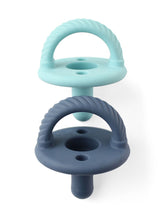 Load image into Gallery viewer, SWEETIE SOOTHER PACI SET - Robin's Egg Blue + Navy
