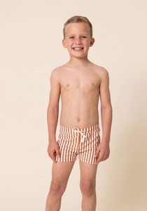 Terracotta Stripe Boys Swimming Trunks Swimsuit