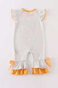 Stripe Pumpkin Applique Romper