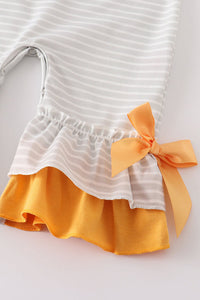 Stripe Pumpkin Applique Romper