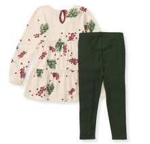 Load image into Gallery viewer, Winter Berries Organic Cotton Infant Tunic Set
