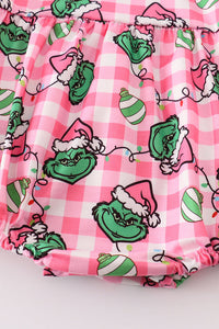 Plaid Grinch Girl Bubble