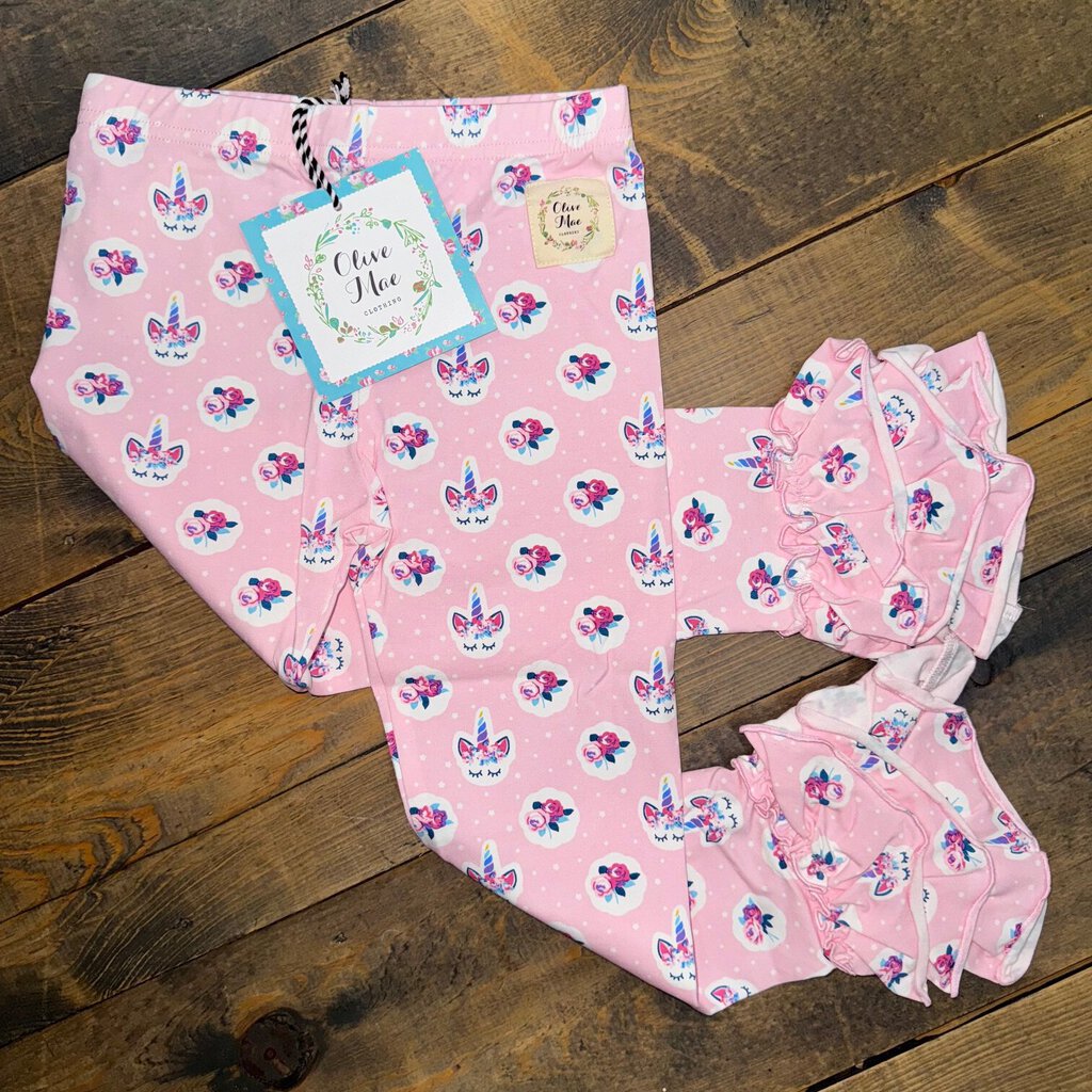 Unicorn Ruffle Leggings - 5T