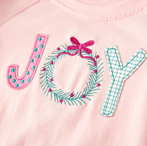 Girls Christmas JOY Applique Outfit Set