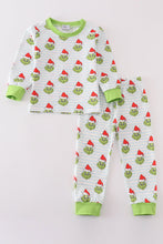 Load image into Gallery viewer, Stripe Christmas Grinch Pajamas Set
