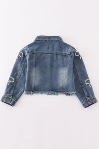 Pearl Bow Denim Jacket