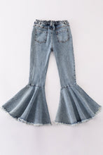 Load image into Gallery viewer, Pearl Bow Denim Bell Bottom Jeans
