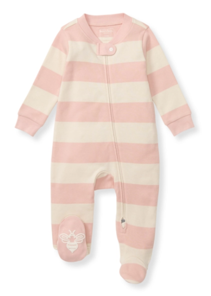 Rugby Stripe Organic Cotton Pajamas - Pink Sand