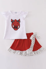 Load image into Gallery viewer, Razorbacks Applique Girl Skort Set
