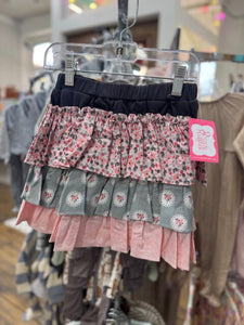 Tiered Ruffle Floral Glam Girl Skirt - 8