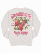 Load image into Gallery viewer, Youth Simply Southern Strawberry Patch Fleece Sweatshirt for Girls
