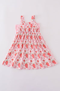 Strawberry Print Bow Dress