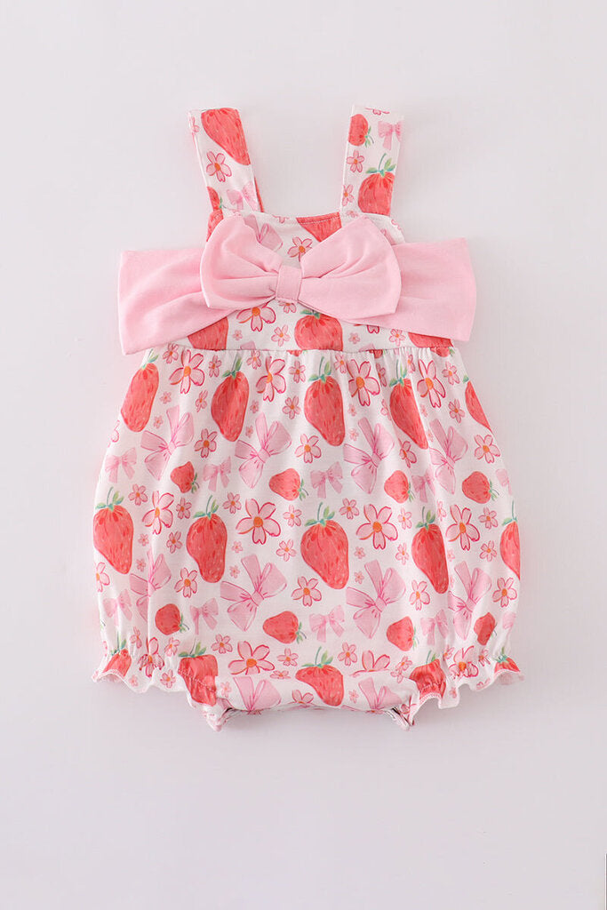 Strawberry Bow Print Bubble