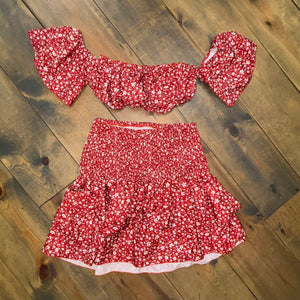 Floral skirt with cropped top - ADULT SMALL