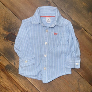 stripe button front shirt 9m