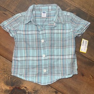 plaid button front shirt 6/12M
