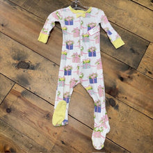 Load image into Gallery viewer, Floral Birthday Pajama Footie 18/24M
