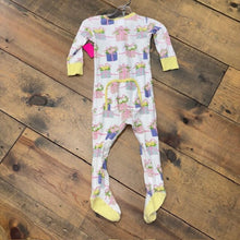Load image into Gallery viewer, Floral Birthday Pajama Footie 18/24M
