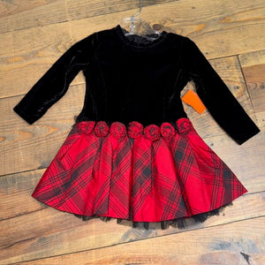 Special Occasion Plaid Velvet Dress 18M