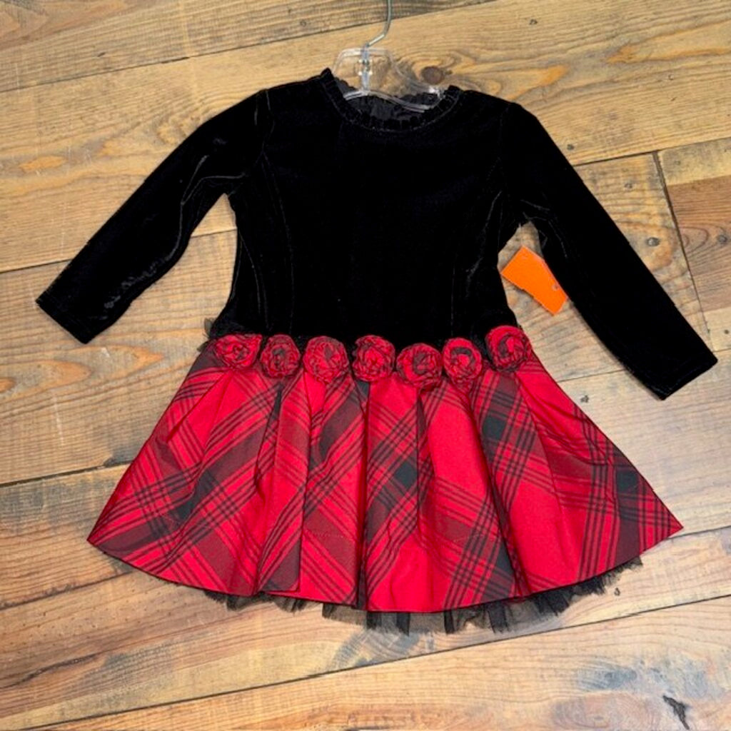 Special Occasion Plaid Velvet Dress 18M