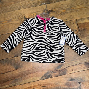 Y2K Zebra fleece half zip 18M