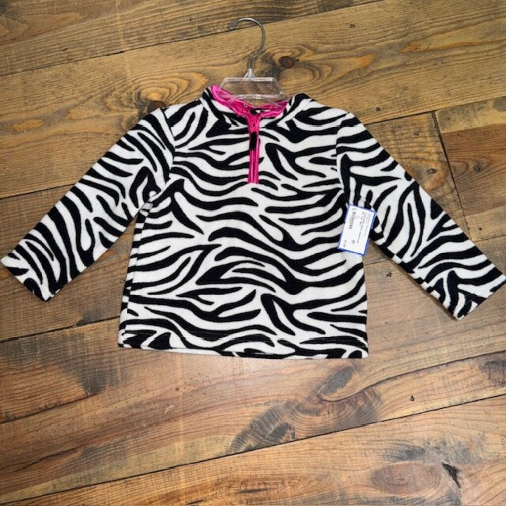 Y2K Zebra fleece half zip 18M