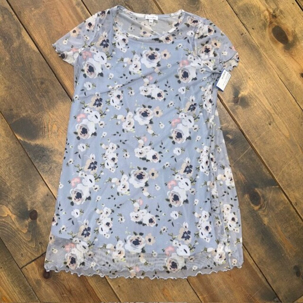 floral 2 piece sheer dress 16