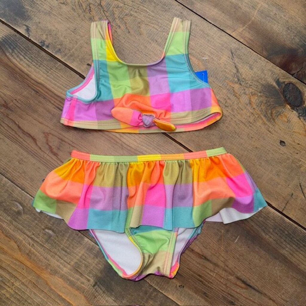 Plaid two piece swim suit 2T