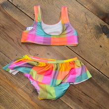 Load image into Gallery viewer, Plaid two piece swim suit 2T
