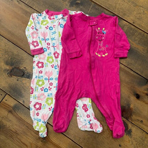 2 pack footies 3/6M