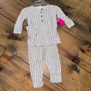 bamboo patterned 2 piece pajamas 6/12M