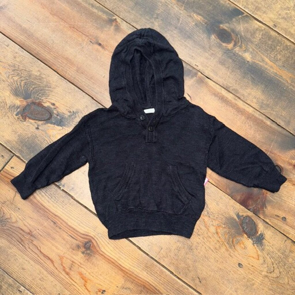 Hooded button sweater 3/6M