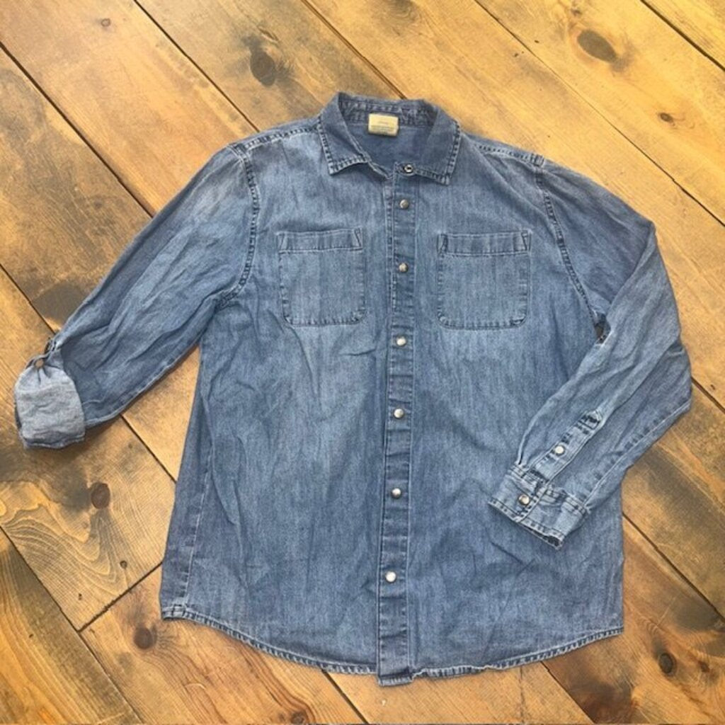 denim long sleeve button down 18/20