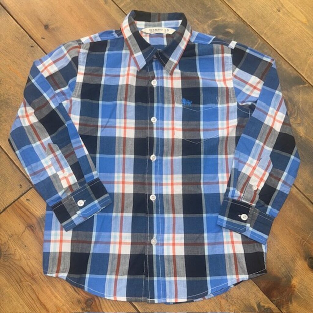 plaid button down collar shirt 6/7
