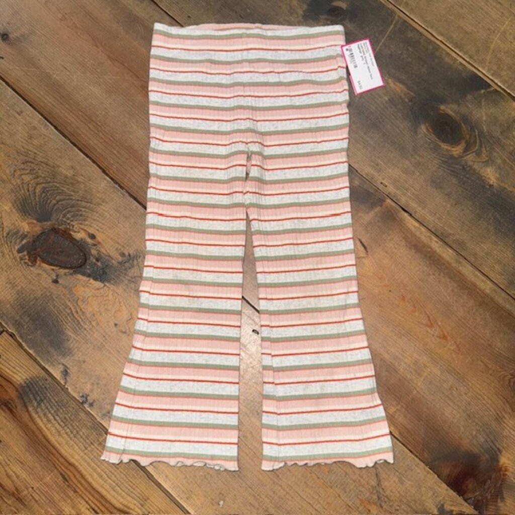 Striped ribbed flare leggings 3T
