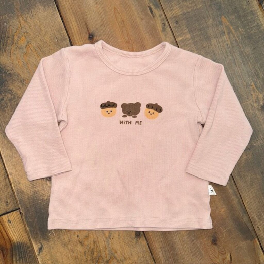 LS ribbed bear & acorn tee 4T
