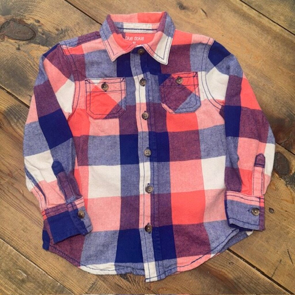 Plaid button up flannel 3T