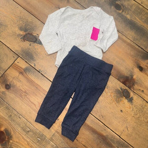 LS onesie with matching joggers 6/12M