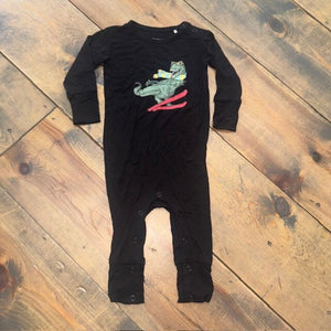ski dinosaur romper bamboo 9/12M