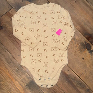 LS waffle bear bodysuit 24M