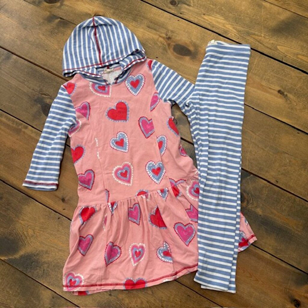 Heart pattern Tunic and ribbed leggings- 8