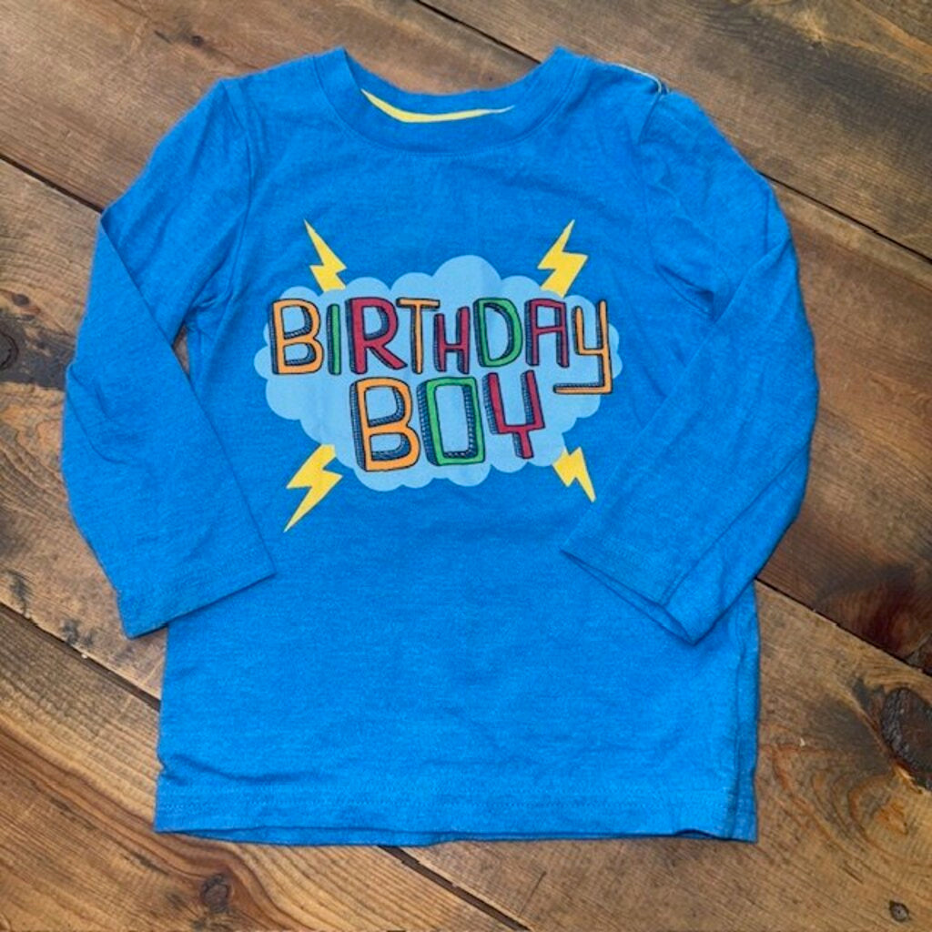 long sleeve birthday boy tee 2T