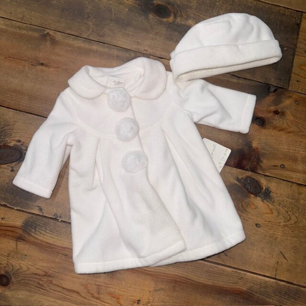 NEW Fleece Peacoat & Hat 6M