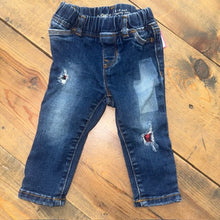 Load image into Gallery viewer, Distressed Buffalo Plaid Patched Denim Jeans 12/18M

