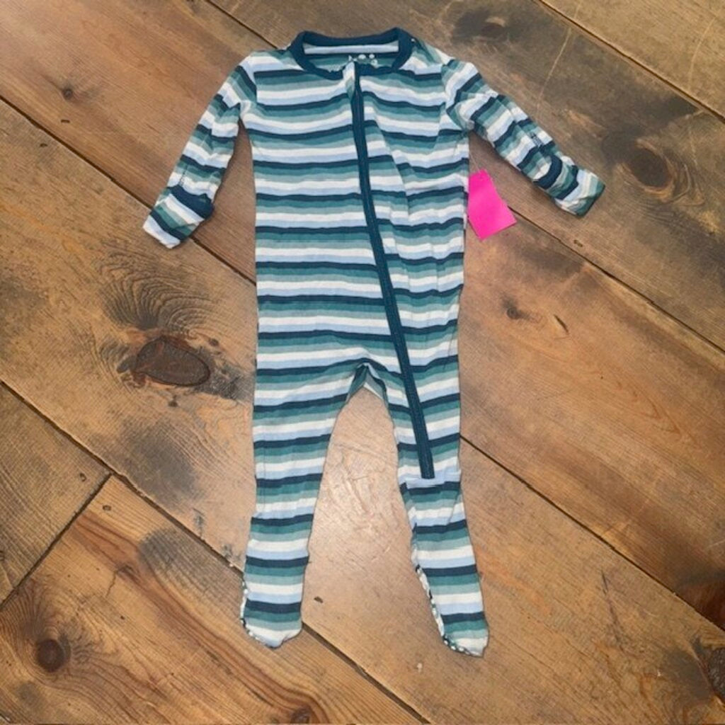 Bamboo Striped Footed Zipper Sleeper 0/3M
