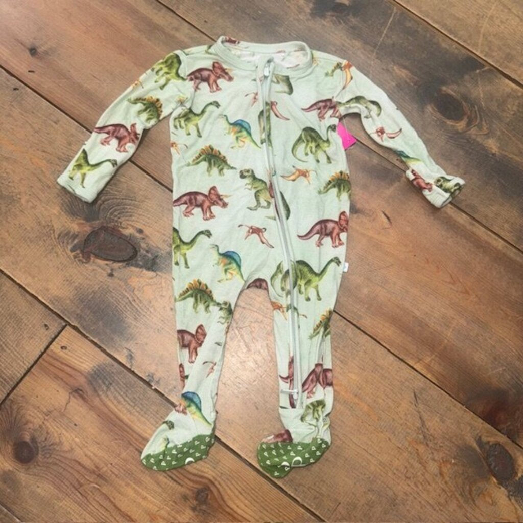Dinosaur Bamboo Footed Zipper Sleeper 0/3M