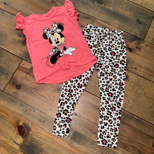 Minnie Mouse Leopard Flower Outfit 4T