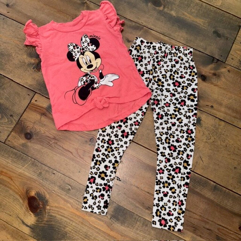 Minnie Mouse Leopard Flower Outfit 4T