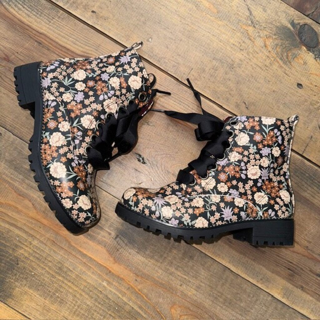 Floral Combat Boots 1