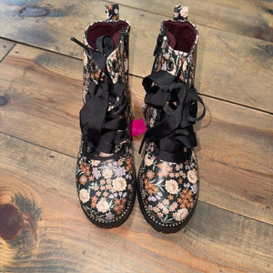 Floral Combat Boots 1